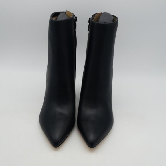 NEW Nine West Women's 9  Plumm Ankle Boot Black Leather Pointed Toe Heeled - Picture 5 of 7